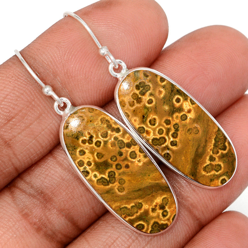 1.8" Lip Setting - Ocean Jasper Earrings - OCJE129