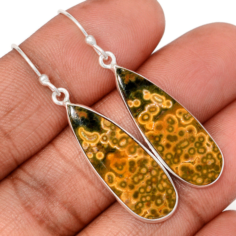 1.8" Lip Setting - Ocean Jasper Earrings - OCJE130