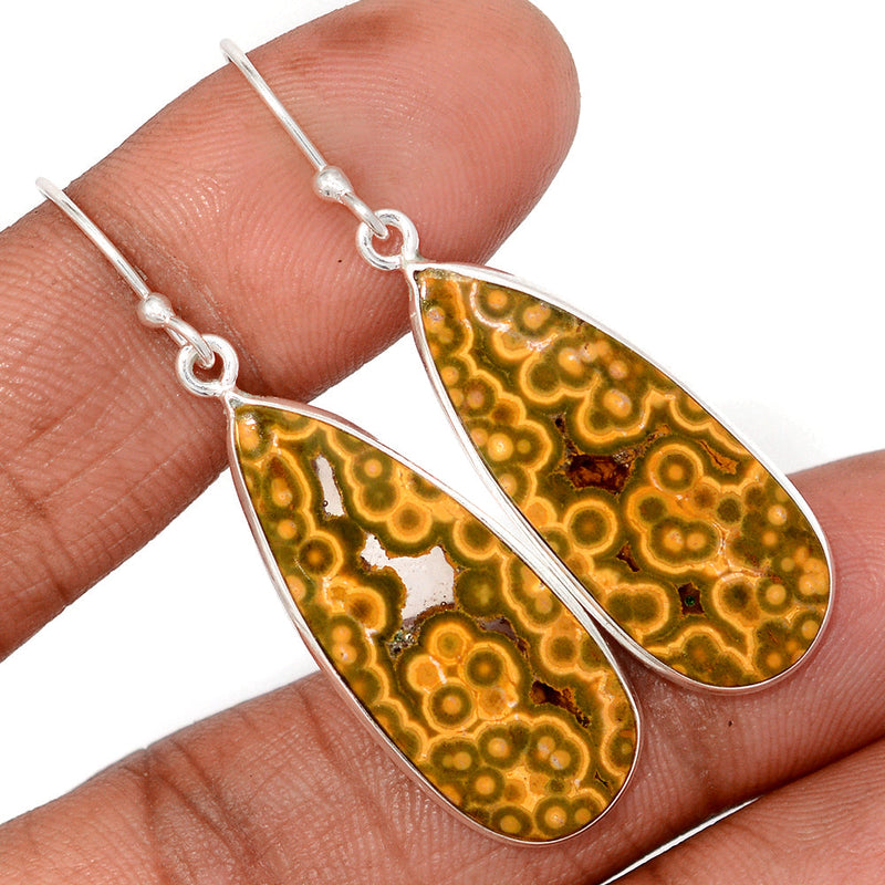 2" Lip Setting - Ocean Jasper Earrings - OCJE134