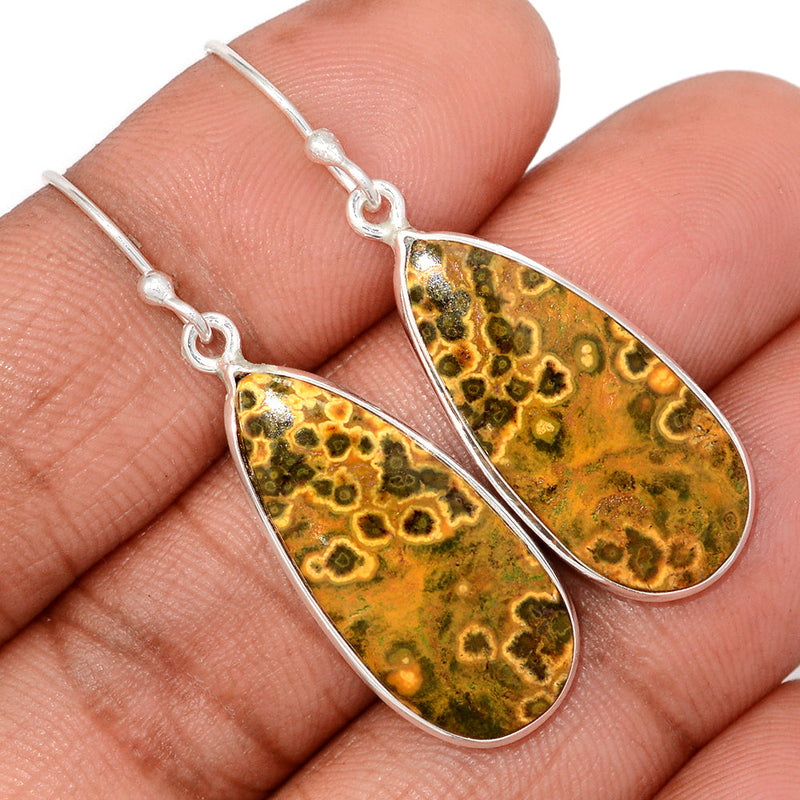 1.7" Lip Setting - Ocean Jasper Earrings - OCJE136