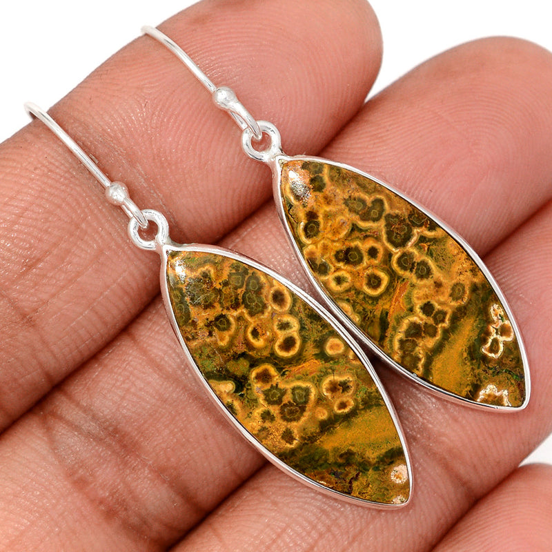 2" Lip Setting - Ocean Jasper Earrings - OCJE140