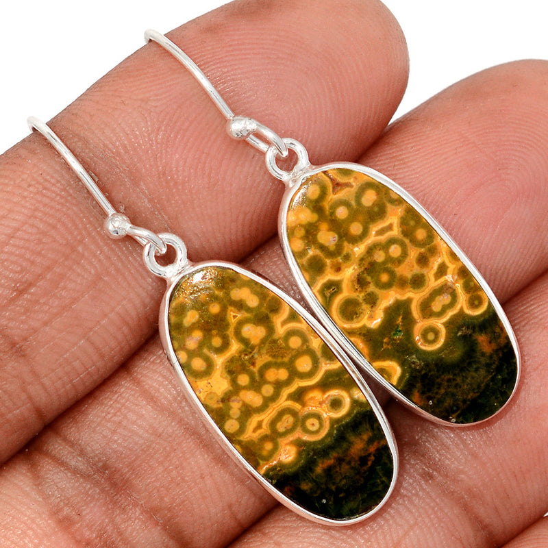 1.6" Lip Setting - Ocean Jasper Earrings - OCJE141