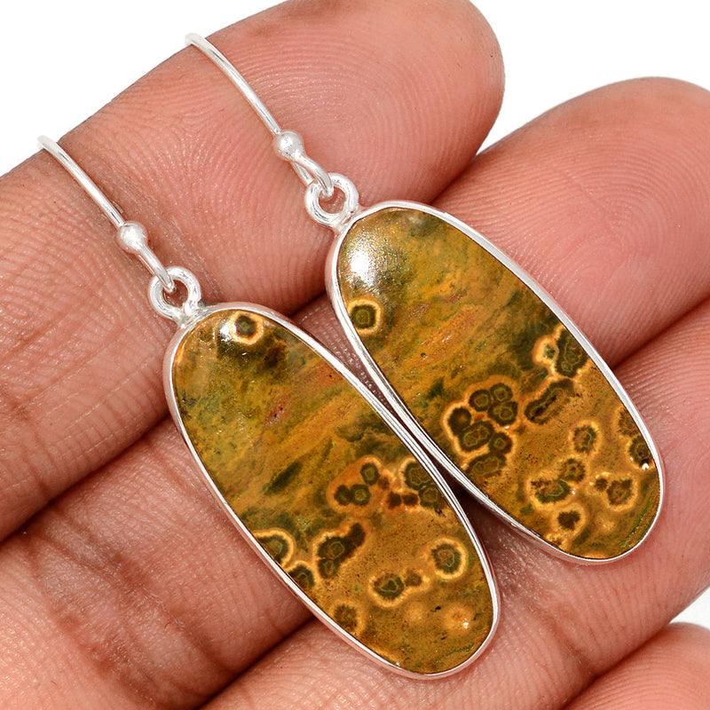 1.8" Lip Setting - Ocean Jasper Earrings - OCJE148