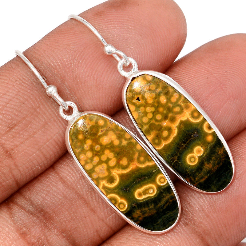 1.7" Lip Setting - Ocean Jasper Earrings - OCJE150
