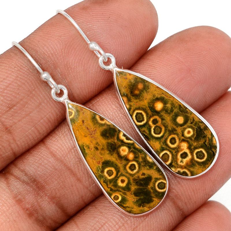 1.8" Lip Setting - Ocean Jasper Earrings - OCJE153