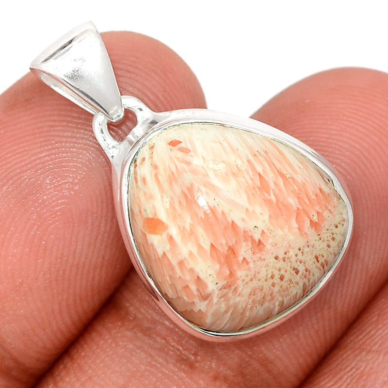 1.1" Orange Scolecite Pendants - OSCP514