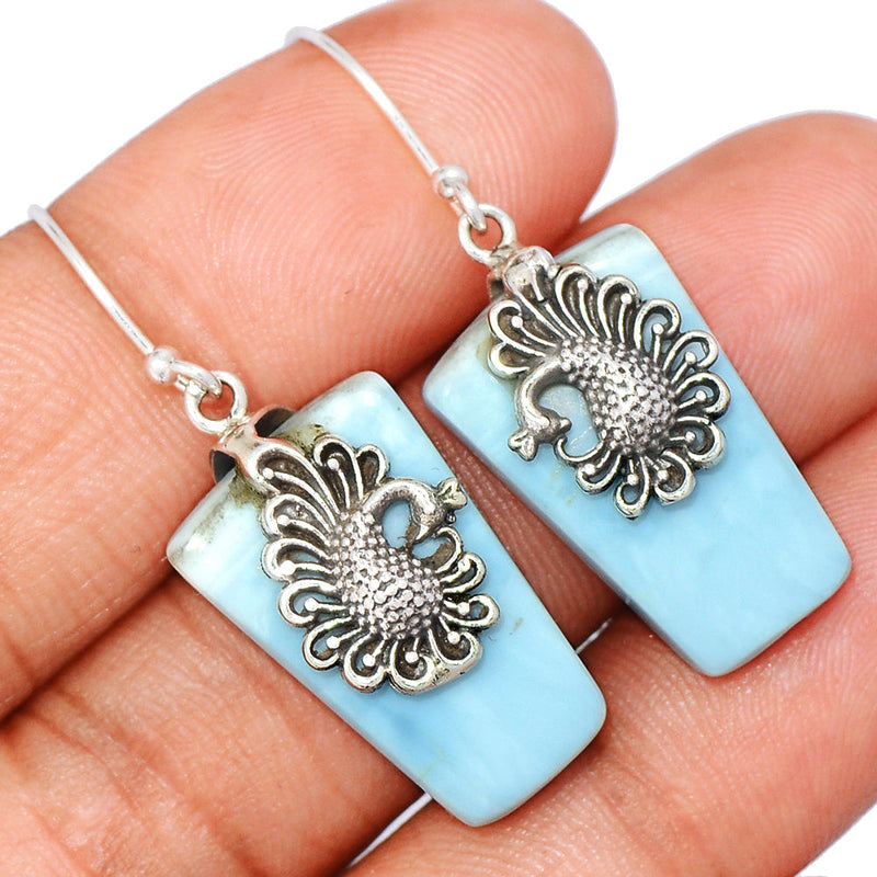 1.6" Peacock - Owyhee Opal Earrings - OYOE434