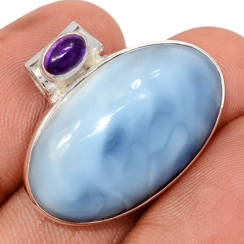 1" Owyhee Opal & Amethyst Cabochon Pendants - OYOP1200