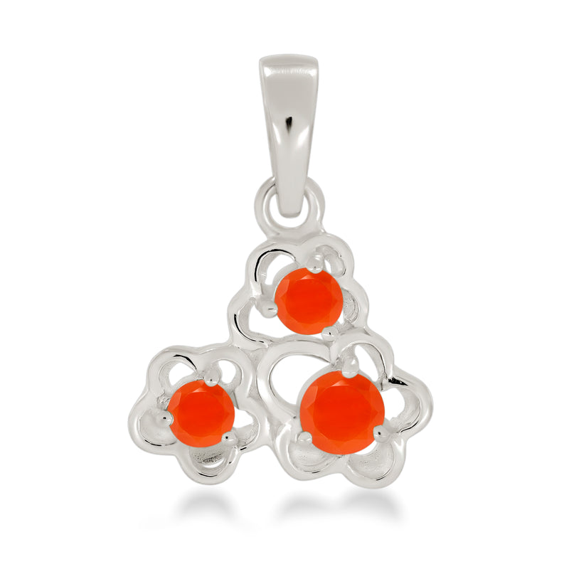 5*5, 4*4 MM Round - Carnelian Faceted Pendants - P1260CRN