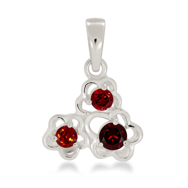 5*5, 4*4 MM Round - Garnet Faceted Pendants - P1260G