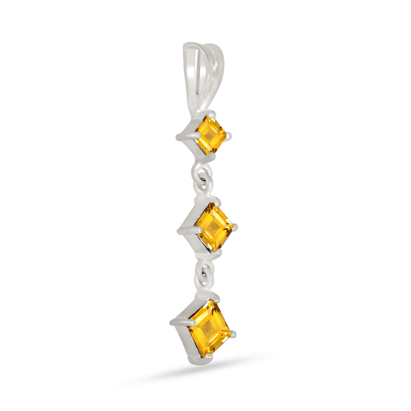 6, 5, 4 MM Square - Citrine Pendants - P1261C