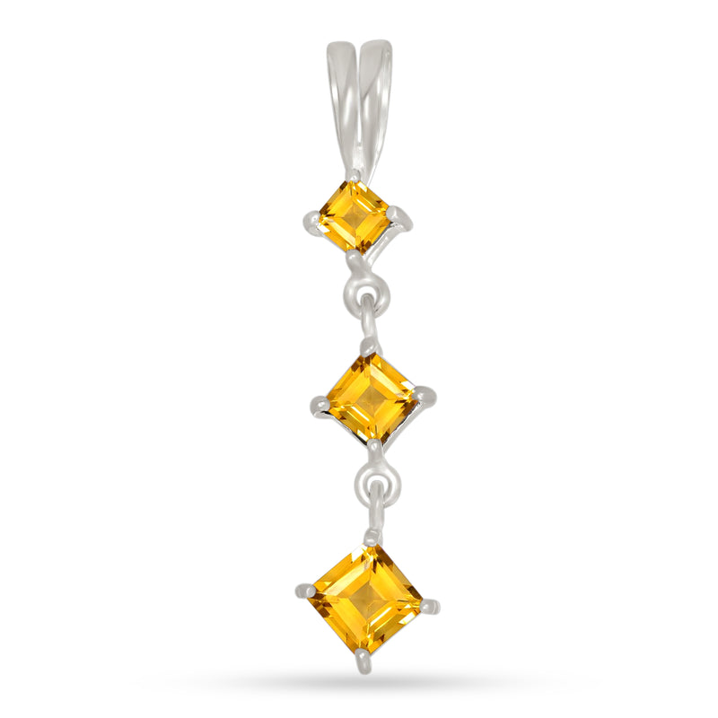 6, 5, 4 MM Square - Citrine Pendants - P1261C