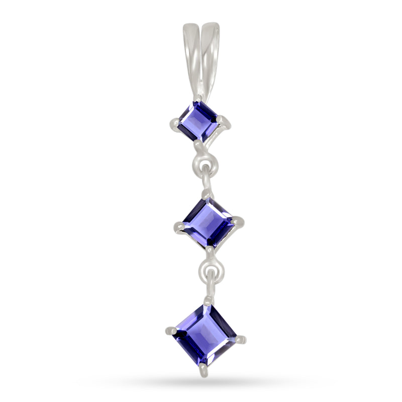 6, 5, 4 MM Square - Iolite Pendants - P1261I