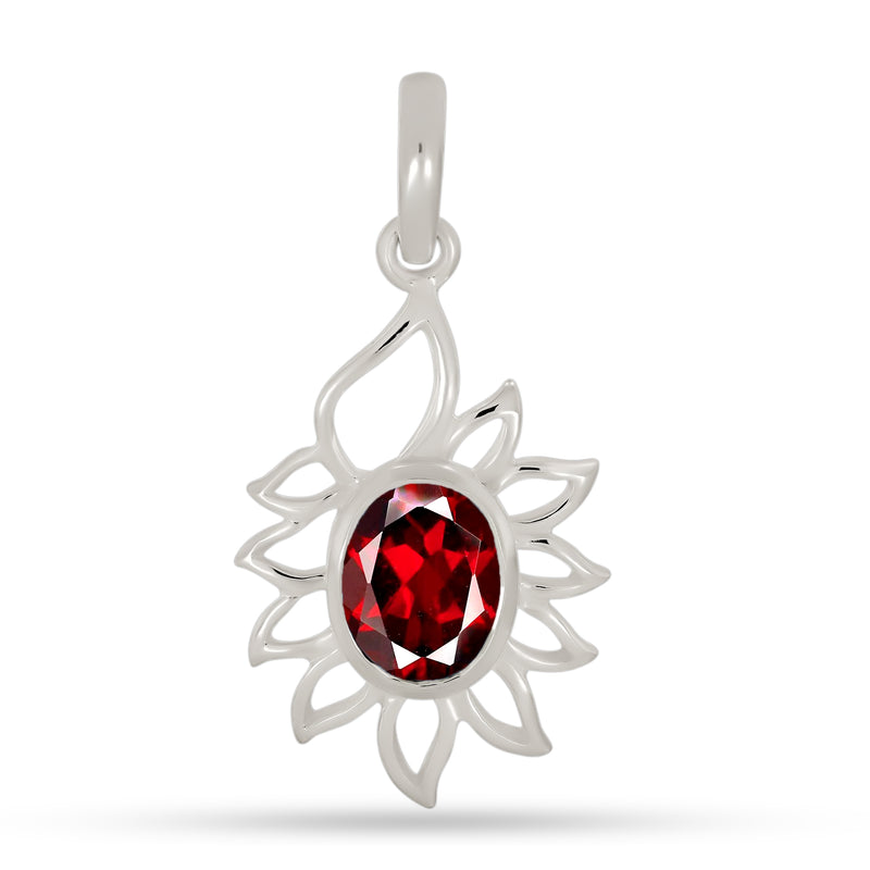 8*10 MM Oval - Garnet Faceted Pendants - P1265G