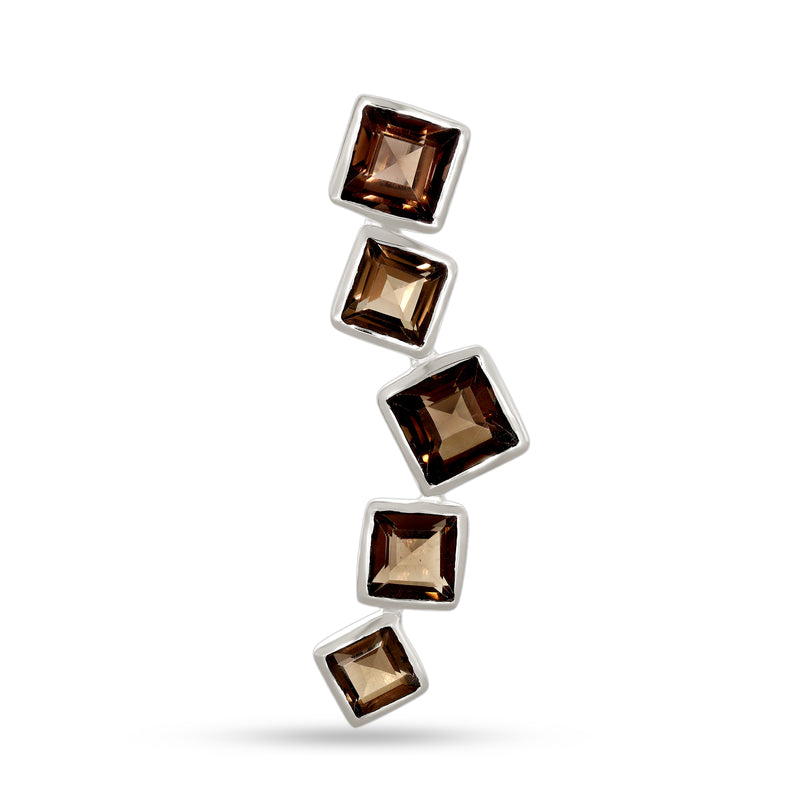 7,6,5 MM Square - Smokey Quartz Pendants - P1294SQ