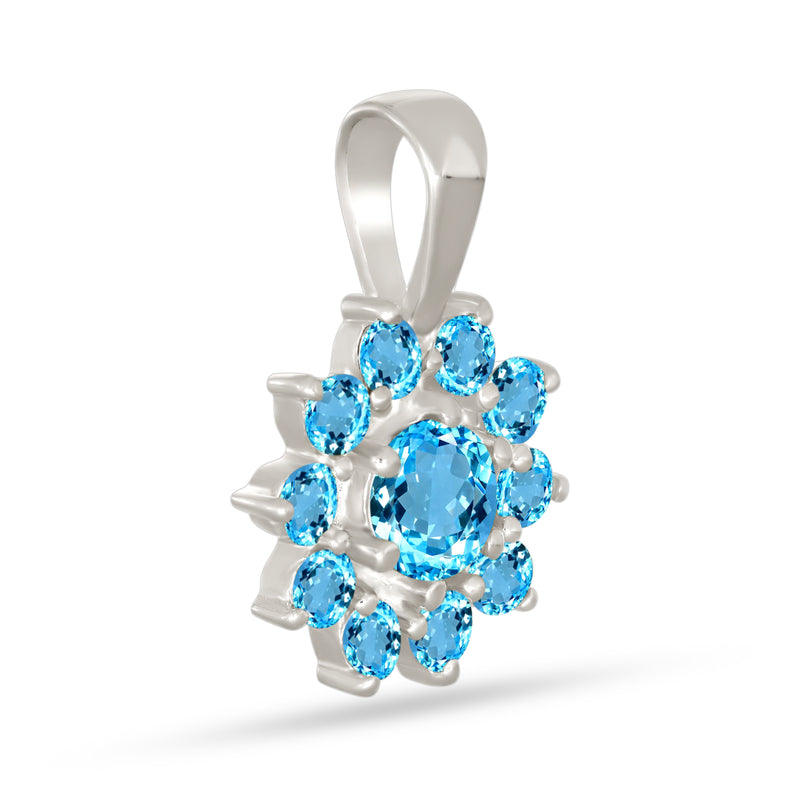 6*6, 3*3 MM Round - Blue Topaz Pendants - P1298BT