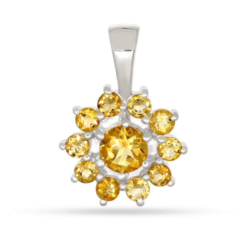 6*6, 3*3 MM Round - Citrine Pendants - P1298C