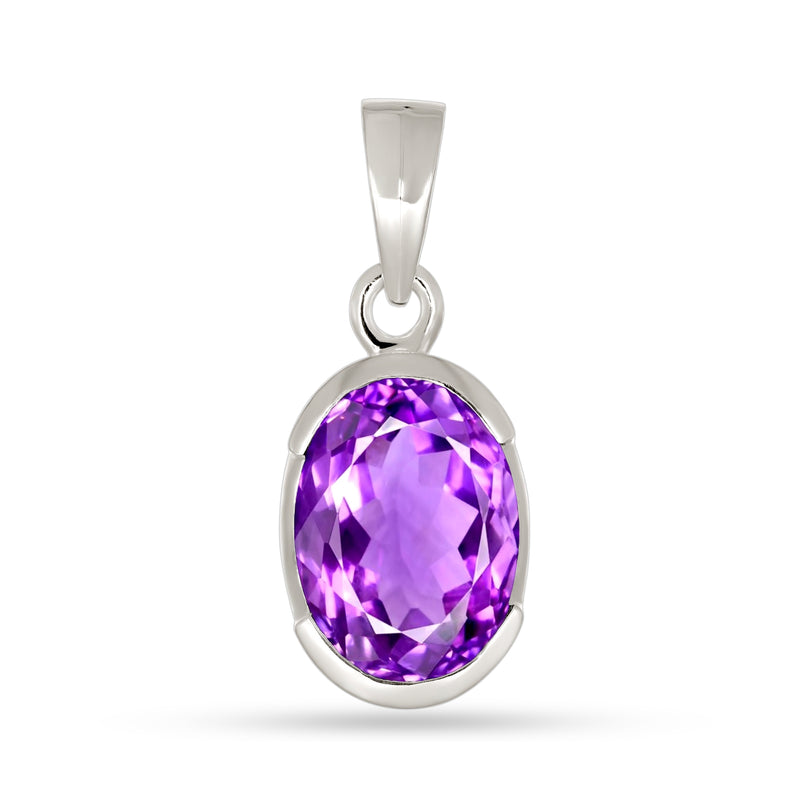 10*14 MM Oval - Amethyst Faceted Pendants - P1299A