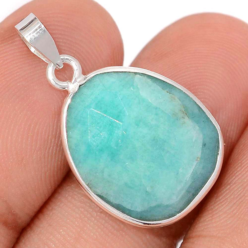 1" Peruvian Amazonite Faceted Pendants - PAFP1