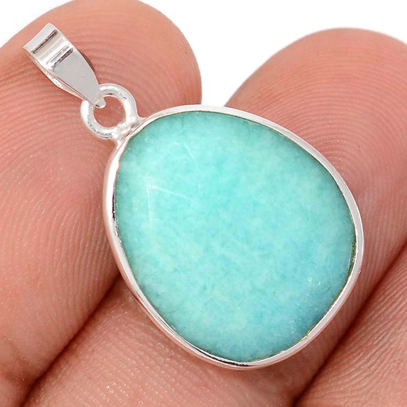 1" Peruvian Amazonite Faceted Pendants - PAFP5