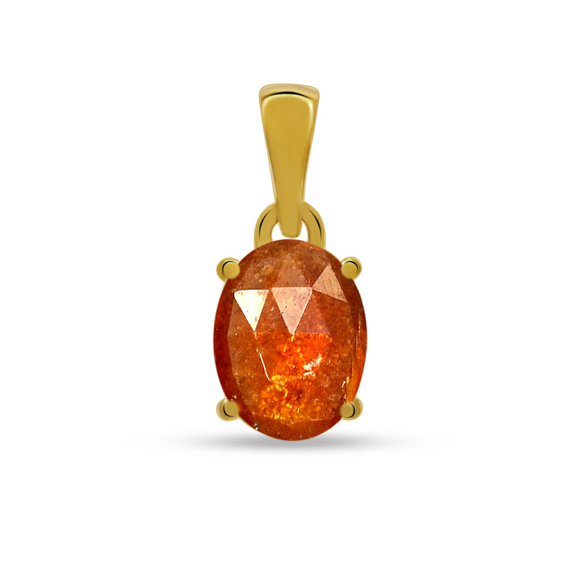 7*5 MM Oval - 18k Gold Vermeil - Orange Kyanite Faceted Pendants - PBC201G-OKF Catalogue