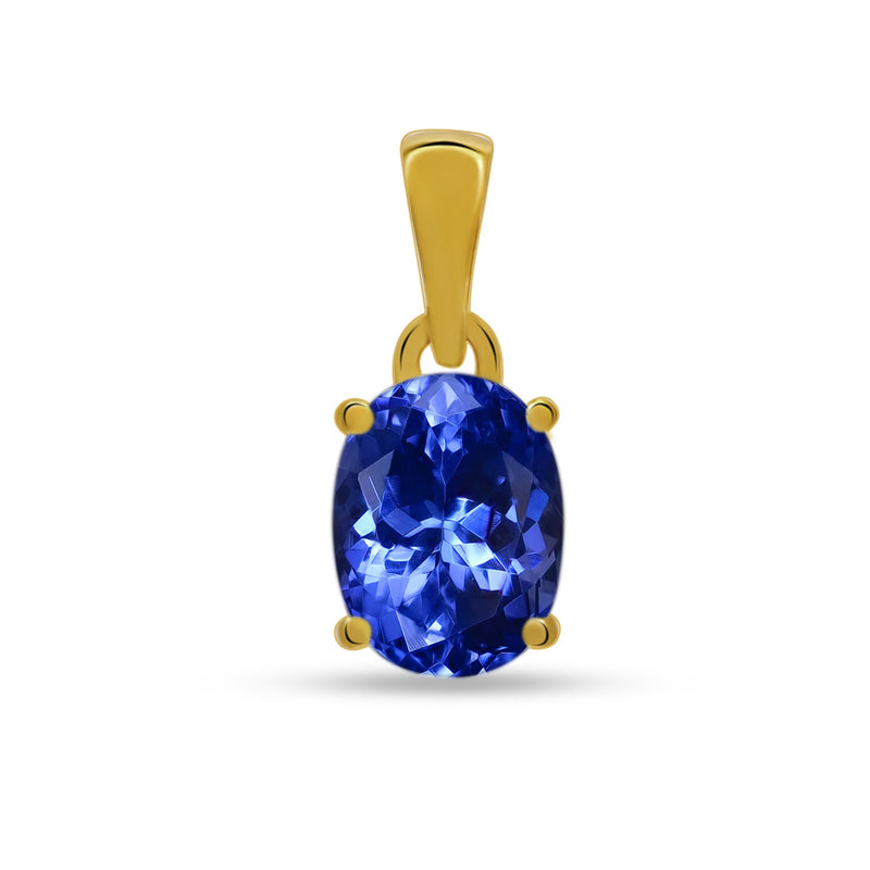 7*5 MM Oval - 18K Gold Vermeil - Tanzanite Faceted Pendants - PBC201G-TZF Catalogue
