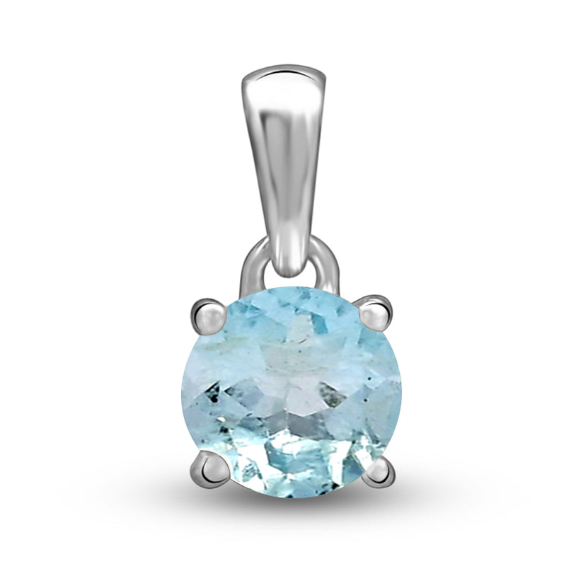 6*6 MM Round - Aquamarine Faceted Pendants PBC206-AQF Catalogue