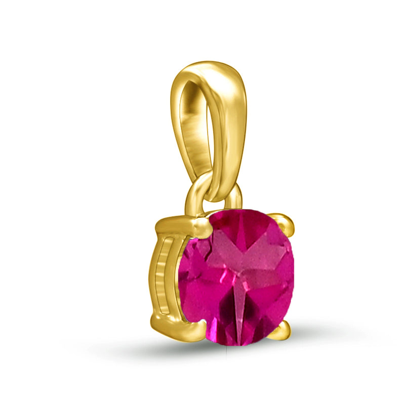 6*6 MM Round - 18k Gold Vermeil - Pink Topaz Pendants - PBC206G-PTZ Catalogue