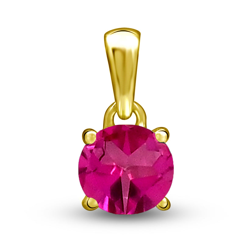 6*6 MM Round - 18k Gold Vermeil - Pink Topaz Pendants - PBC206G-PTZ Catalogue