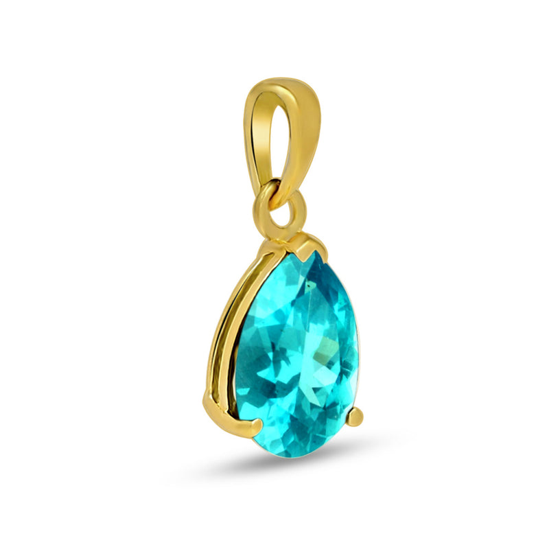 7*5 MM Pear - 18k Gold Vermeil - Neon Blue Apatite Faceted Pendants - PBC209G-NBF Catalogue