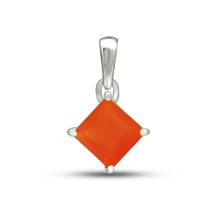 6*6 MM Square - Carnelian Faceted Pendants - PBC210-CRF Catalogue