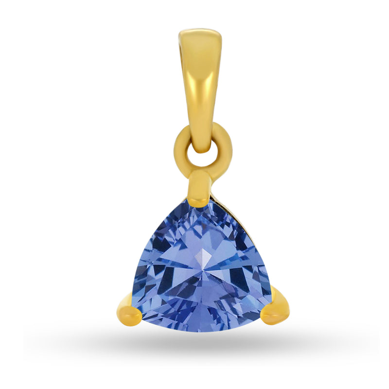 5*5 MM Trillion - 18K Gold Vermeil - Tanzanite Faceted Pendants - PBC218G-TZF Catalogue