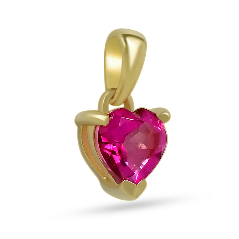 6*6 MM Heart - 18k Gold Vermeil - Pink Topaz Pendants - PBC230G-PTZ Catalogue