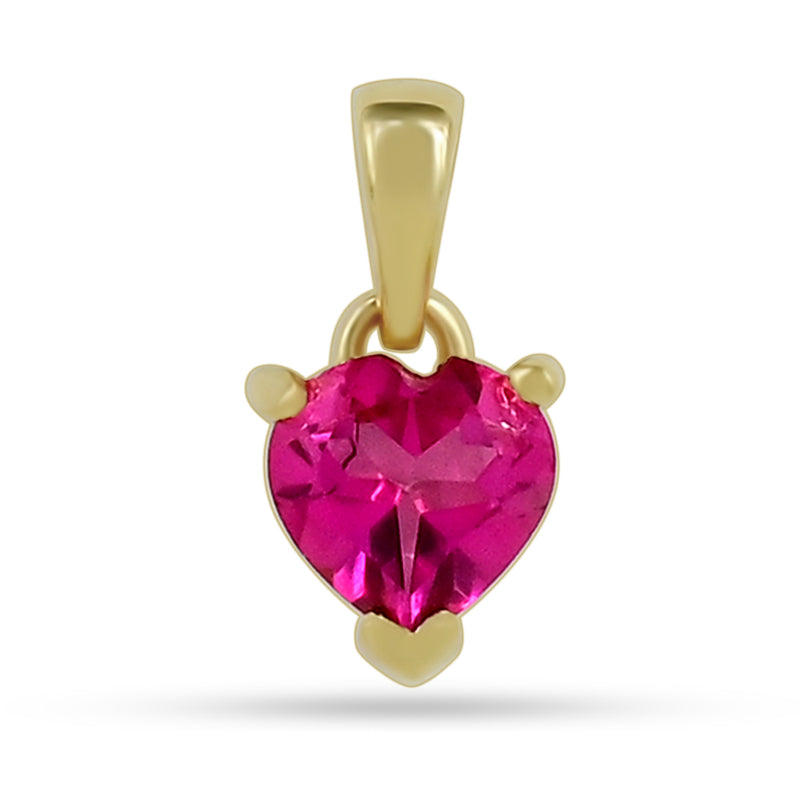 6*6 MM Heart - 18k Gold Vermeil - Pink Topaz Pendants - PBC230G-PTZ Catalogue