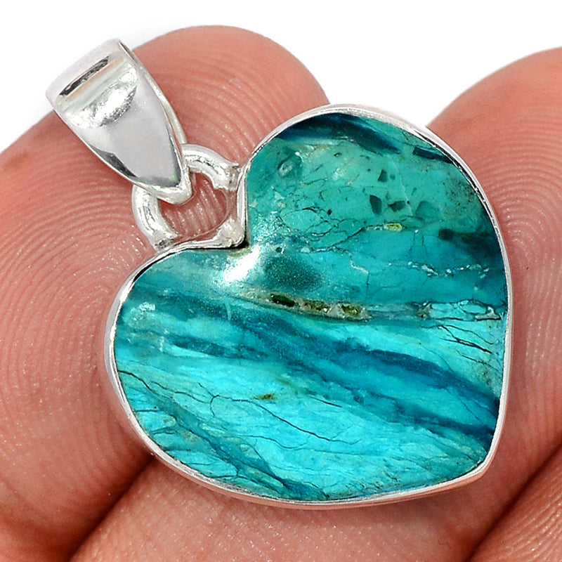1.1" Heart - Rare Peru Opaline Pendants - PBOP738