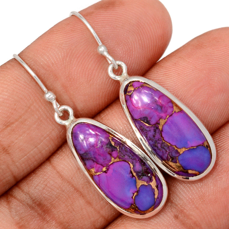 1.6" Purple Copper Turquoise Earrings - PCTE1595