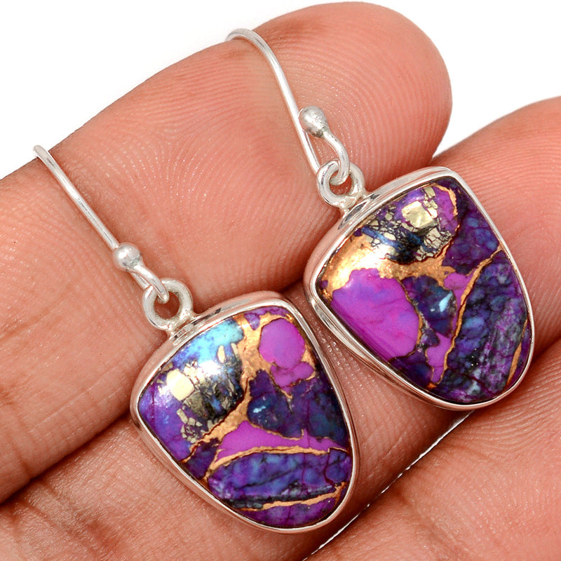 1.3" Purple Copper Turquoise Earrings - PCTE1596