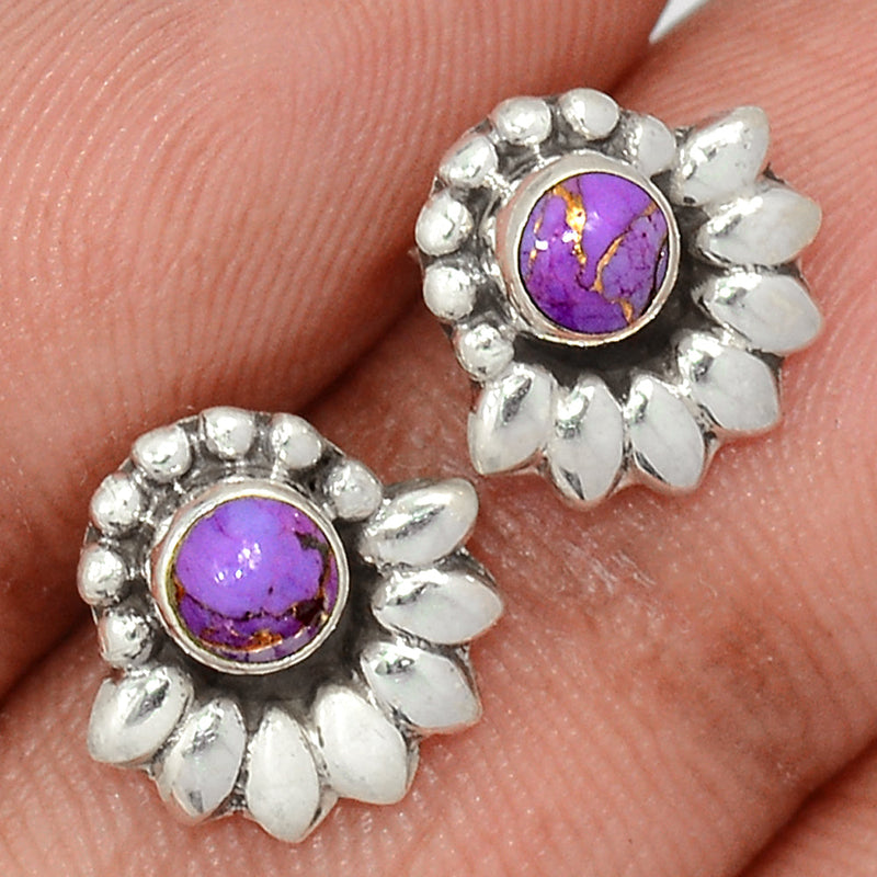 Fine Filigree - Purple Copper Turquoise Studs - PCTS305