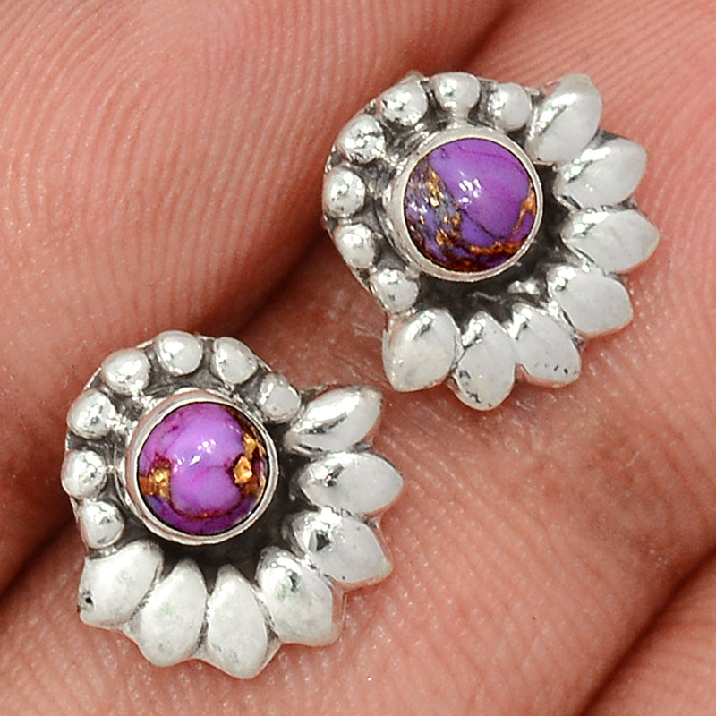 Fine Filigree - Purple Copper Turquoise Studs - PCTS306