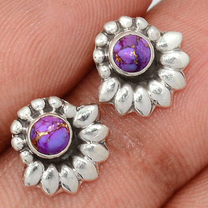 Fine Filigree - Purple Copper Turquoise Studs - PCTS307