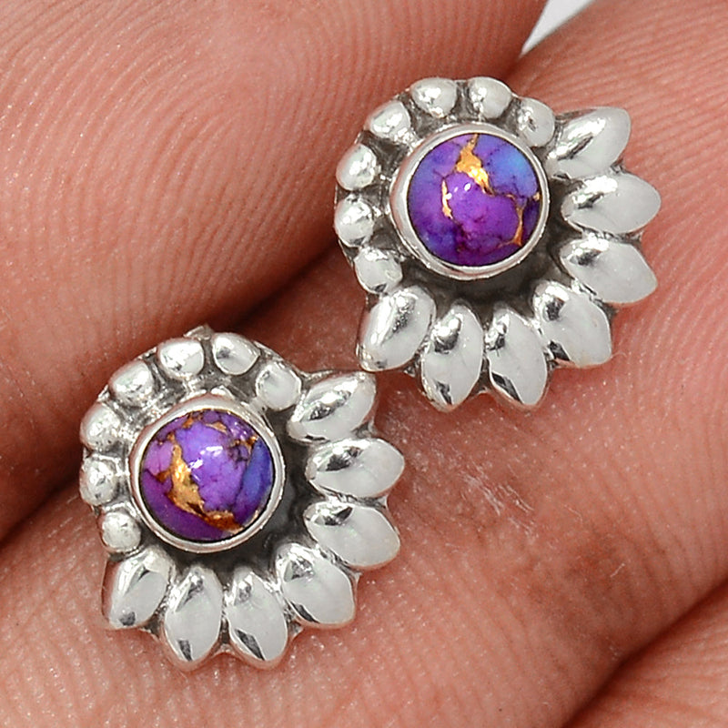 Fine Filigree - Purple Copper Turquoise Studs - PCTS308