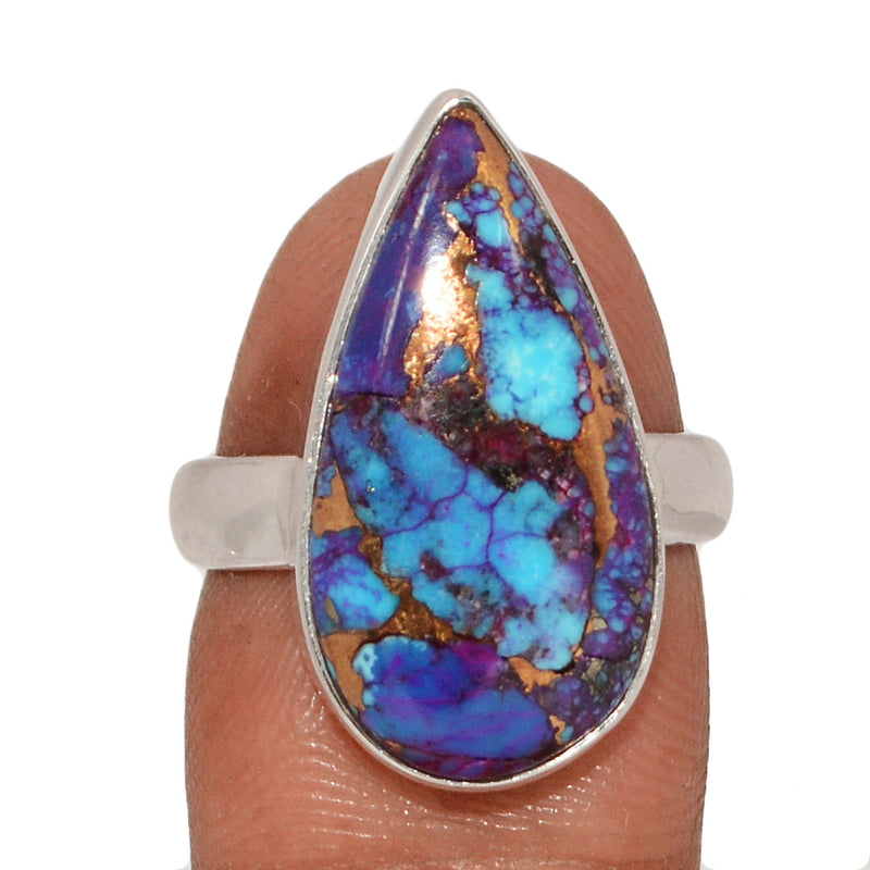 Purple Copper With Blue Turquoise Ring - PCWR54