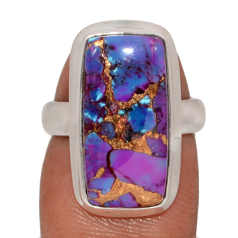 Purple Copper With Blue Turquoise Ring - PCWR58