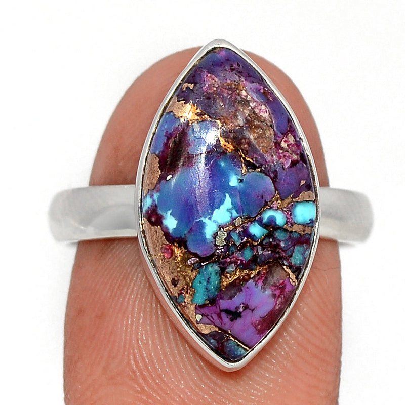 Purple Copper With Blue Turquoise Ring - PCWR5