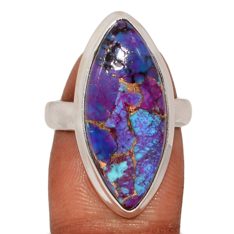 Purple Copper With Blue Turquoise Ring - PCWR60