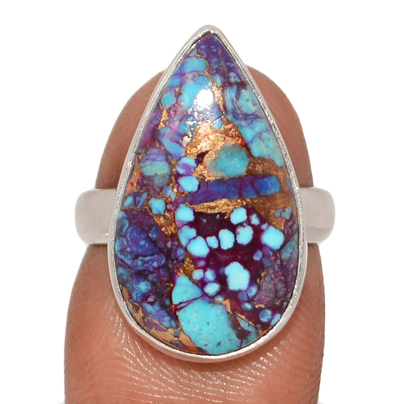 Purple Copper With Blue Turquoise Ring - PCWR65