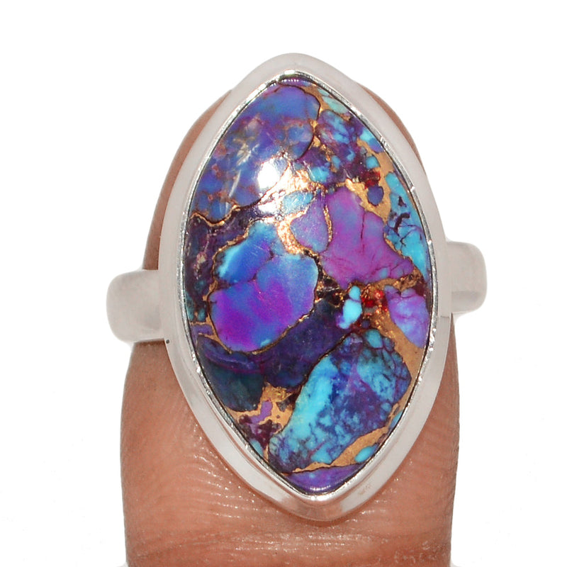 Purple Copper With Blue Turquoise Ring - PCWR66