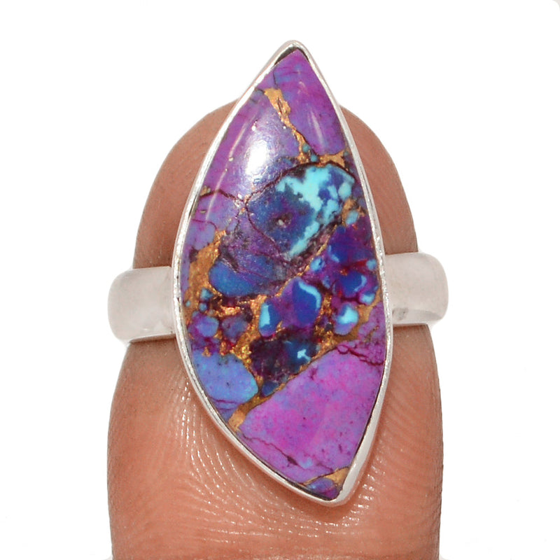 Purple Copper With Blue Turquoise Ring - PCWR67