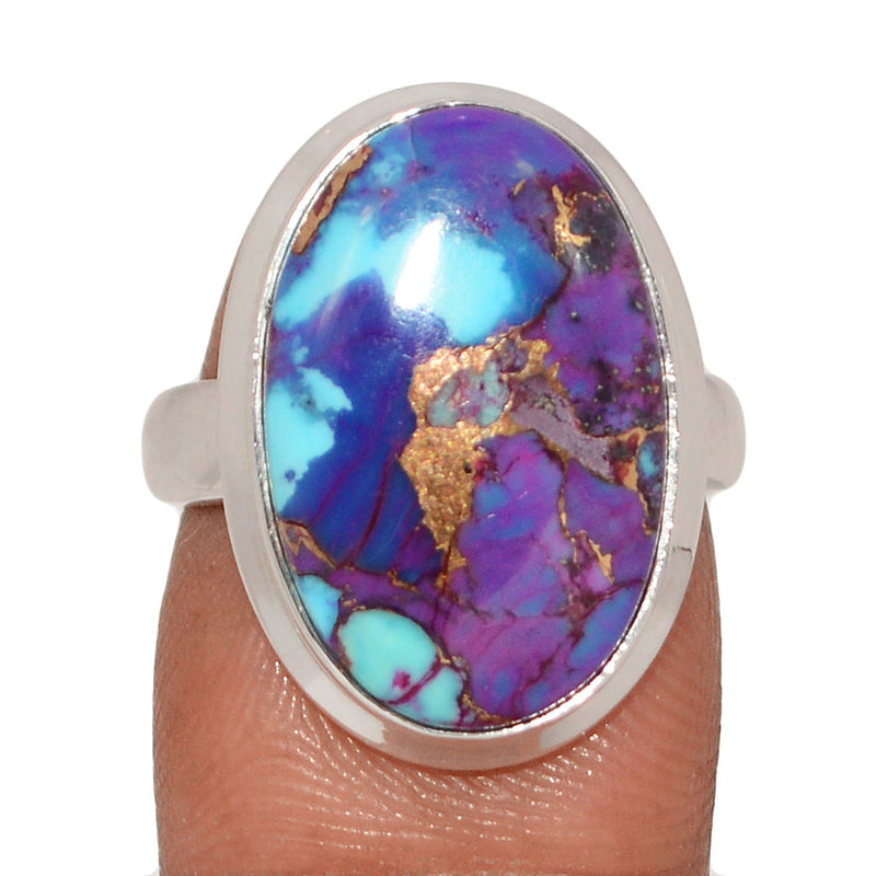 Purple Copper With Blue Turquoise Ring - PCWR71
