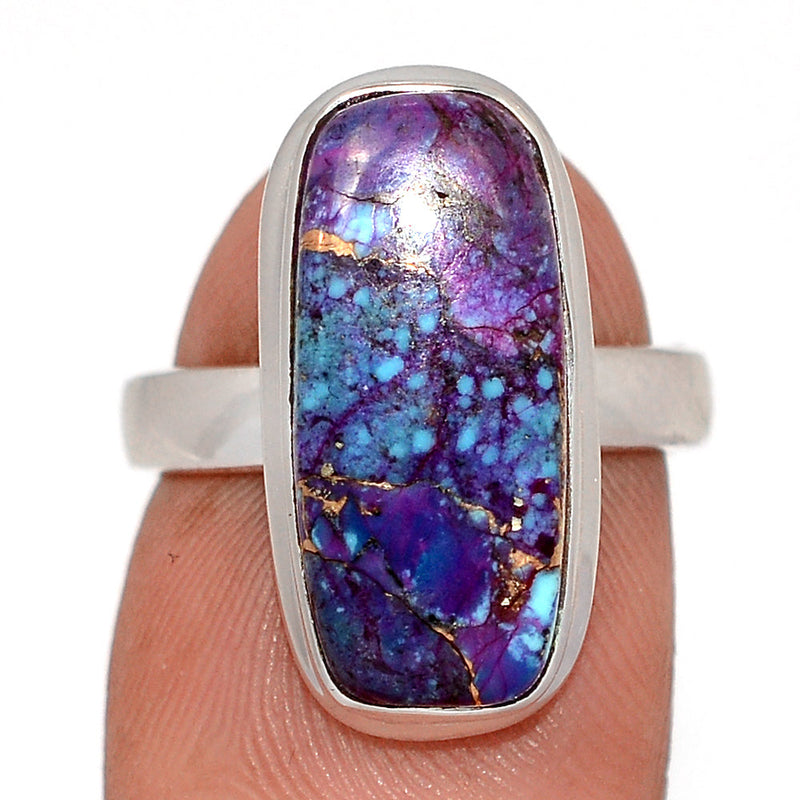 Purple Copper With Blue Turquoise Ring - PCWR80